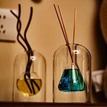 1pc Aroma Diffuser, Flameless Essential Oil Diffuser Bottle, Minimalist Reed Diffuser, Transparent Glass Diffuser For Adults, Perfect Gift | Suitable For Home Decor, Housewarming, Holidays, Eid, Arabic Home Fragrance, Islamic Art Decor, Middle Eastern Style Decor - Artistic Style - View 3
