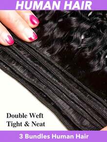 8A级巴西卷曲原生人发接发，3束（18英寸 x 18英寸 x 18英寸），未经加工的卷曲原生人发，1B自然黑，双层缝制，造型百变，蓬松卷曲，Y型纹理，保护性发型，专业美发 - Natural Black - 查看 3