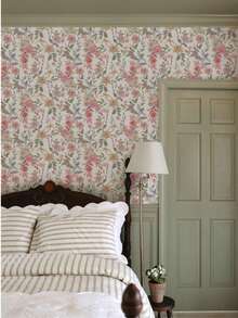 French Country Style Blue Patterned Wallpaper Roll, Suitable For Bedroom Or Bathroom - 1PC - View 5