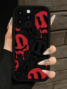 Ghost Face New Textured Thick Anti-Drop Red Twisted Smiling Face Painted Phone Case, Compatible With IPhone 16/11/16Pro/16Plus/16ProMax/16E/15ProMax/13/14/12/XS/XR/7G/8P - Multicolor - View 2