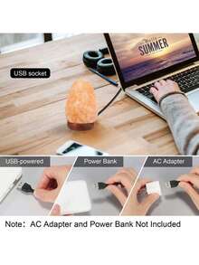 1 đèn muối Himalaya, dùng nguồn USB, đèn muối LED pha lê, thích hợp dùng làm đèn ngủ, trang trí phòng khách, trọng lượng từ 800g đến 1200g. - Nhiều màu - Xem 8