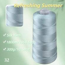 300克，大桶装桑蚕丝蕾丝纱线，适合编织背心、披肩、毛衣等手工编织，柔软亲肤，适合春夏穿着。 - 桑蠶絲一桶 - 查看 26