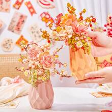 300+Pcs Home Decor Artificial Flowers, Everlasting Flowers, Building Blocks Flowers, Gardenia, Tulip, Jasmine, Carnation, Rose, Cherry Blossom, Lily, Sunflower, Daisy, Peony, Orange Tree, Violet, Suitable For Valentine's Day/Mother's Day/Thanksgiving/Birthday/Christmas - Multicolor - View 4