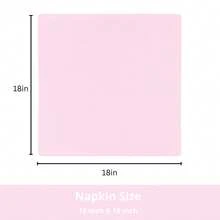 12pcs Solid Color Cloth Napkins, Washable Cotton Table Napkin For Household Dining Fall Autumn Decor Wedding Hotel 45*45cm - 淺粉色 - 查看 2