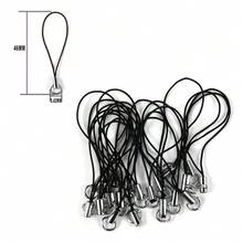 50 chiếc/gói 46mm*5.42mm Phụ kiện trang sức DIY Ống kim loại tròn đơn nhiều màu sắc Dây đeo điện thoại Búp bê Dây treo nhỏ Trang trí Mặt dây chuyền Có sẵn - màu đen - Xem 2
