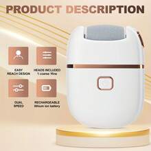 Máy chà chân điện sạc lại được kèm 6 đầu chà nhám thay thế, một thanh chà nhám mini và một đầu chà nhám dày đa chức năng để đánh bóng. Nhỏ gọn và dễ sử dụng, sạc qua cổng USB, phù hợp cho da khô và nứt nẻ, món quà tuyệt vời dành cho phụ nữ vào Ngày Valentine/Ngày của Mẹ. - Nhiều màu - Xem 4