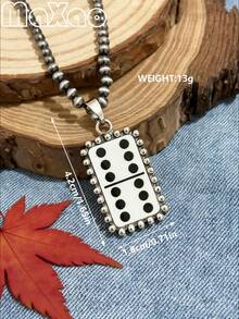 Women's Vintage Western Country Style Multi-Pattern Printed Necklace (4MM Pearls 16 Inch Length). Suitable For Daily Wear, Dates, Attending Theme Parties, You Will Get Lots Of Compliments From Friends When Wearing It - Multi-color Printed Necklace - View 15