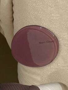 1pc Retro Brown English Round Expandable Foldable Slouchy Phone Holder, Compatible With Apple, Minimalist Aesthetic Adhesive Stand - Multicolor - View 1