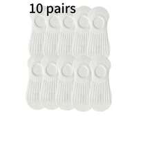5 Pairs Women's Thin Invisible Socks, White Silicone Non-Slip Mesh Breathable No-Show Socks For Summer - White - View 14