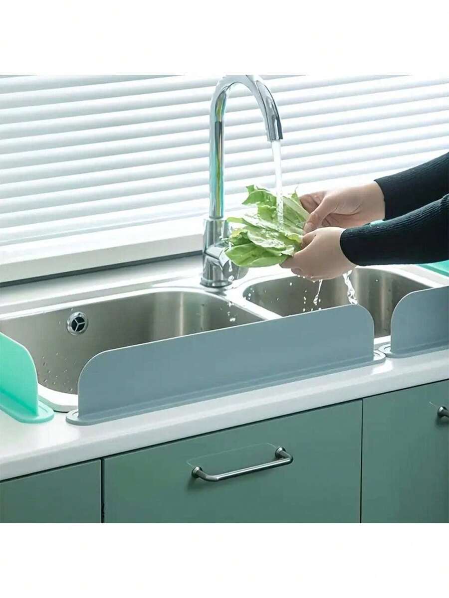 Household Countertop Splash Guard, Easy To Clean; Sink Splash Shield - Soft, Easy To Install And Clean, Classic Design Prevents Water Splashing, Protects Clothes And Other Items From Water Damage During Washing; Suitable For Kitchen And Bathroom Sinks, Splash Guard Protects Countertops. Smooth Surface Cover, Easy-To-Clean Material. - Multicolor - View 1