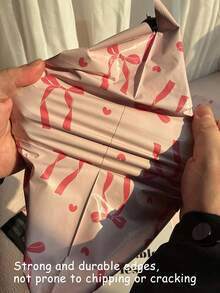 10/5 piezas Bolsas de almacenamiento con forma de corazón, lazo rosa, cinta roja, bolsas de plástico PE para envíos, bolsas de logística reforzadas, adecuadas para damas, Día de San Valentín, Día de la Madre, vuelta al colegio, envío, ropa, papelería, embalaje de regalos para fiestas, embalaje multiusos, embalaje ideal para regalos festivos, para satisfacer sus diversas necesidades - Multicolor - Ver 6