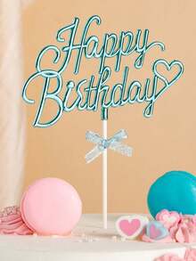 3D Shiny Birthday Cake Topper, Double-Sided Decorative Sign For Cake Decoration, Perfect For Enhancing Birthday Cake Display, Also Can Be Used As Photo Booth Prop - Multicolor - View 16