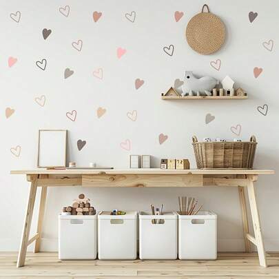 3 miếng dán tường hình trái tim màu sáng, giấy dán tường tự dính có thể tháo rời, dùng để trang trí nhà cửa và phòng ngủ, tạo không gian ngọt ngào và ấm áp. Dễ dàng dán, phù hợp cho phòng trẻ em, phòng ngủ và phòng khách.