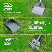 Bộ 3 xẻng hốt phân chó cỡ lớn bằng thép không gỉ có thể điều chỉnh, có thể giặt, chống gỉ, dễ dàng và nhanh chóng lắp đặt, được làm từ chất liệu chống thấm nước, chắc chắn và bền bỉ, chống bám bẩn và chống mài mòn, một dụng cụ hốt phân chó ngoài trời rất bền. - Xem 3