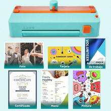 Plastificadora A4 Térmica Portátil: Plastifica y Parchea Documentos, Ideal para Oficina, Escuela y Hogar, Compacta y Fácil de Usar - Ver 10