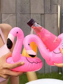 一套充气火烈鸟杯架，4种款式，PVC材质，适用于泳池派对、沙滩游戏、游泳等场合，充气饮料杯架 - 充氣飲料杯架 - 查看 4