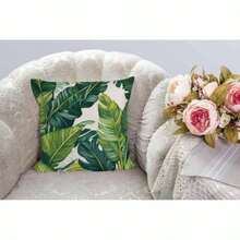 Design 108 - HGOD DESIGNS Palm Leaves Decorative Throw Pillow Cover CaseTropical Palm Leaves Jungle Leaf Cotton Linen Outdoor Pillow cases Square Standard Cushion Covers For Sofa Couch Bed 46cm x 46cm Green - Diseño 108 - Ver 2