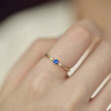 1 chiếc nhẫn thời trang cổ điển sang trọng tinh tế cao cấp đính đá Cubic Zirconia, phù hợp cho nữ giới đeo hàng ngày. - Vàng - Xem 5
