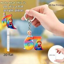 Móc khóa 2D phẳng, 1 chiếc "Anna" 6 & 7 hình hoạt hình bằng acrylic, mặt dây chuyền dễ thương, quà tặng trang trí ngày lễ, móc chìa khóa xe hơi, phụ kiện ba lô & ví, quà tặng trao đổi với bạn bè, quà tặng nhỏ dịp lễ - Nhiều màu - Xem 2