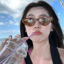 Retro Women's Fashion Cat Eye Glasses, Versatile PC (Polycarbonate) Material, Casual & Suitable For All Seasons - Multicolor - View 3