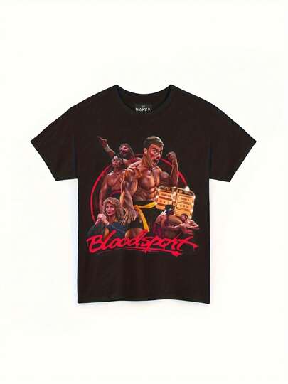 Camiseta retro de la película "Guerras de Sangre" de 2026 para hombres - Camiseta de la película de acción de Jean-Claude Van Damme, camiseta de artes marciales de ajuste clásico suave, adecuada para fans de películas de acción de los 80, un regalo coleccionable para fans de la película "Guerras de Sangre", merchandising de fans, diseño gráfico llamativo de Y2k
