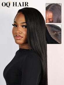OQ Tóc giả Lace Front mật độ 180% 16-30 inch đeo sẵn không keo, tóc thẳng, nút tẩy trắng, đường chân tóc nhổ sẵn, tóc người tự nhiên, phù hợp nhiều dịp, quà tặng du lịch lãng mạn cho nữ - SNatural - Xem 2