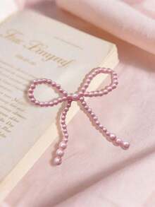 1/5pcs Pink Pearl Bow Cake Decorations, Romantic Cake Decor Set, Includes Bow Decor, Pearl Garland, And Floral Cake Decorations. Suitable For Birthday, Mother's Day, Anniversary, Wedding, Valentine's Day Party Supplies. - Multicolor - 查看 9