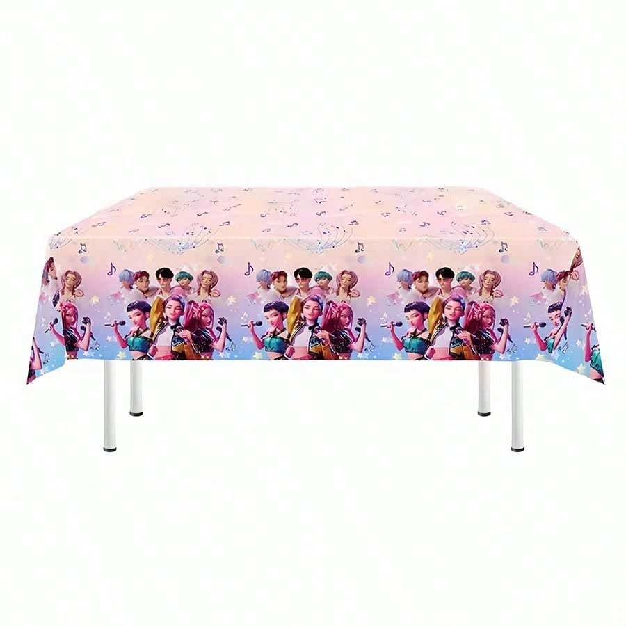 Hasbro 1pc Cartoon Theme Tablecloth, Rectangular Party Banquet Plastic Tablecloth With Bow Tie, Witch Coven - Multicolor - View 1