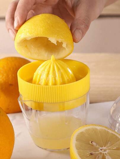 Manual Lemon Squeezer - Portable Citrus Juicer With Measuring Cup, Handheld Juice Extractor For Lemon, Orange, Lime, Grapefruit - Fresh Healthy Juice Anytime