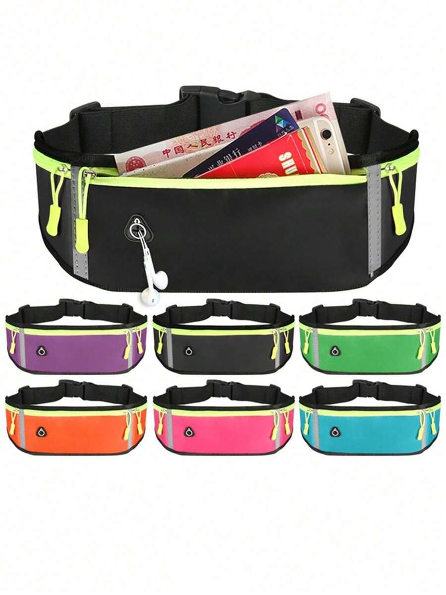 Waterproof Running Waist Bag - Secure 2-Zipper Phone Pockets For Hands-Free Fitness - Perfectly Fits Devices Up To 7 Inches - Multicolor - View 1