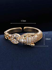 1 chiếc nhẫn nữ, nhẫn hở thời trang cá nhân hóa đính đá Cubic Zirconia, món quà thanh lịch đa năng cho đeo hàng ngày. - Vòng mở - Xem 7