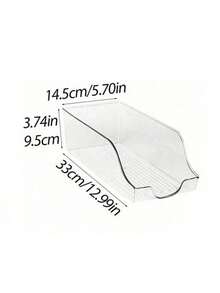 1pc/2sets Transparent Durable Storage Boxes, Stackable Large Capacity Storage Bins, Suitable For Refrigerator, Freezer, Cabinet, Pantry, Kitchen Storage Boxes And Cabinets, Kitchen Accessories, Refrigerator Organizer Boxes, Snack Boxes, Spice Jars, Valentine's Day & Back To School Gifts - Clear - View 2