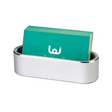 Aluminum Business Card Holder Display Office Business Card Stand Name Card Display Organizer for Desk Silver - plateado - Ver 8