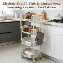 5-Tier White Rolling Storage Cart With Wheels, Heavy Duty Plastic Organizer, Easy Assembly Utility Shelves For Kitchen, Bathroom, Bedroom, Office, Living Room - 查看 4
