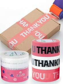 Pink "Thank You" Printed Decorative Packaging Tape Suitable For Small Businesses - Multiple Styles - View 10
