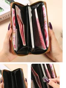 New Embroidered Long Wallet & Phone Pouch - Multicolor - View 4