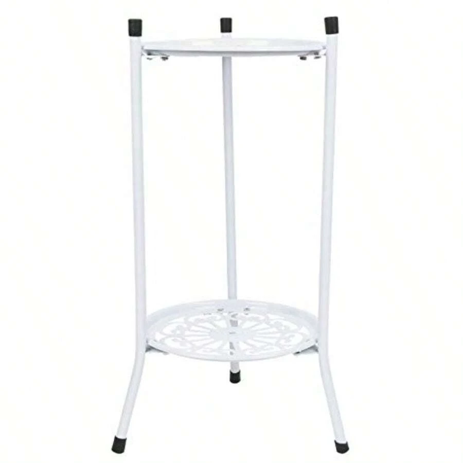 Atyhao Soporte para Maceta de Metal de 2 Niveles Soporte para Maceta Soporte Alto para Plantas Decoración del Hogar Accesorios de Jardín para Flores de Plantas de Jardín blanco - Blanco - Ver 1