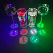10个装LED杯垫灯、LED贴纸灯、LED瓶灯、杯架灯，7色RGB LED瓶灯，适用于葡萄酒瓶，可用于夜店、俱乐部、婚礼、酒吧、派对、圣诞节、万圣节装饰 - 彩色 - 查看 4
