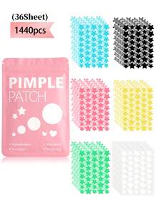 Parches faciales con forma de estrella - Suaves y no irritantes, pegatinas faciales decorativas, impermeables y transpirables, pegatinas faciales esenciales diarias, fáciles de llevar, adecuadas para viajes, fiestas, consejos de maquillaje, accesorios perfectos para fotos, esenciales para pintura facial, adecuadas para diversas reuniones y actividades de entretenimiento, adecuadas para adultos - Multicolor - Ver 19