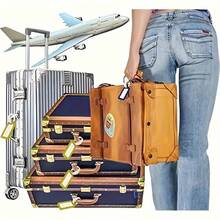 6 Different Mixed Colors, Suitcase And Luggage Tags. Luggage Tag Card Set With Labels, Suitable For Marking Various Items, Multilingual Pre-Printed Text, Multiple Colors, Applicable To Bags And Accessories, Suitcases And Luggage, Multi-Functional Marking Tags, Colorful Plastic Luggage Tags, With Airplane Design - 隨機顏色(6個標籤+6根紮帶) - 查看 7