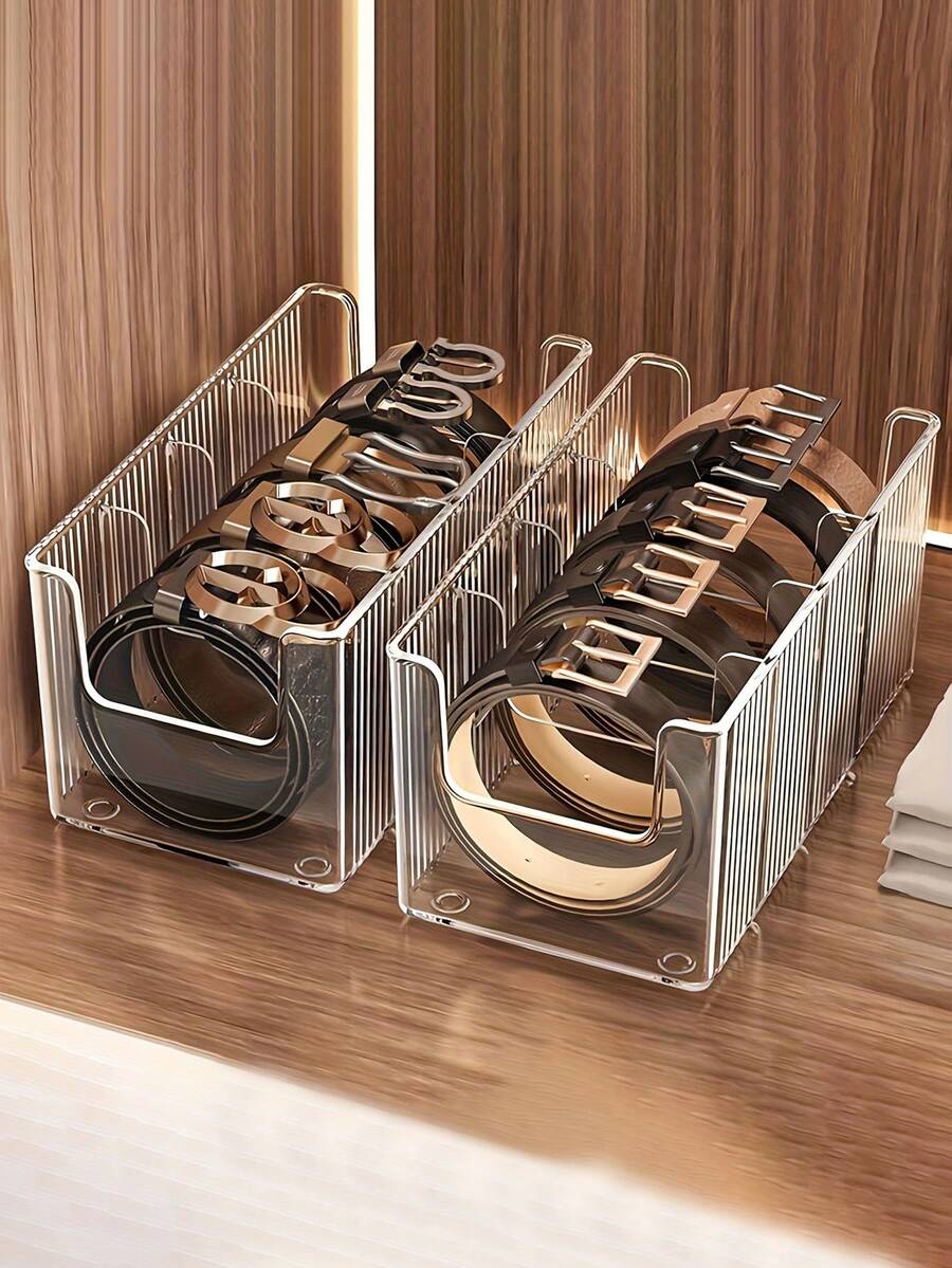 Bộ 2 hộp/1 hộp đựng mặt nạ trong suốt dung tích lớn, 4 ngăn, hộp đựng đồ trang điểm có 3 vách ngăn tháo rời, thích hợp cho phòng ngủ, phòng tắm, nhà bếp, trưng bày mỹ phẩm trang điểm.