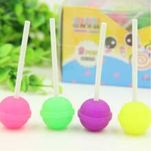 6个/桶 半透明夜光橡皮擦，创意文具橡皮擦，可爱卡通棒棒糖橡皮擦，课堂奖励小礼物 - 彩色 - 查看 3