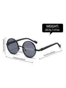 中性复古黑色圆框时尚眼镜，适合度假和街头风格 - 彩色 - 查看 7