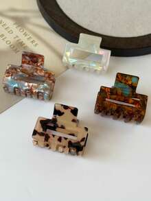 4pcs Summer Small Square Hair Clips, High-End Hair Claw Elegant Hair Accessories, Suitable For Daily Hairstyle Decoration, Bohemian Accessories Summer Beach Claw Clips,Holiday,Travel,Festival,Birthday - Multicolor - View 16