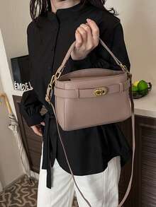 2026新款休闲时尚方形手提包，时尚小众手提包，可单肩斜挎，女士适用 - 卡其色 - 查看 3