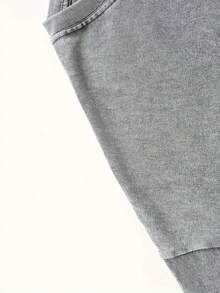 Summer Tops 2026 Women's  Patterned Printed Vintage Washed T-Shirt - 230g Thick Cotton, Vintage Street Style Round Neck Short Sleeves, Machine Washabl - 灰色 - 查看 3