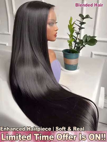 Tóc giả thẳng nguyên chất Brazil mật độ 200%, kích thước 5*5 13*4, không cần keo dán, có tóc con xung quanh - Dễ dàng sử dụng, đã được cắt sẵn, tỉa sẵn, uốn sẵn, tóc thẳng HD trong suốt với đường chân tóc vô hình - Màu đen tự nhiên, tóc thẳng đã được tỉa sẵn, tóc giả không cần keo dán, tóc giả ren phía trước không cần keo dán, tóc giả rẽ ngôi giữa không cần keo dán, thân thiện với người mới bắt đầu, tóc pha trộn.