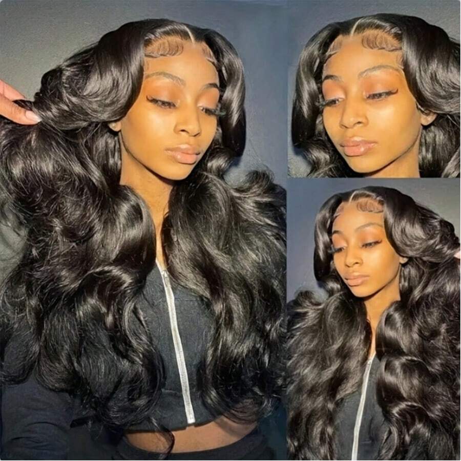 Real Human Hair Wigs Glueless Wigs Human Hair 36 Inch Body Wave Human Hair Wigs 13X4 HD Transparent Lace Frontal Wig Pre Plucked