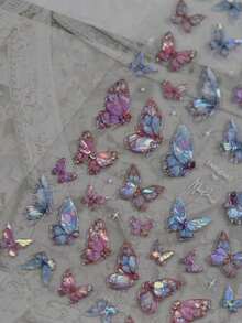1pc 5D Nail Art Stickers Fragment Colourful Shell Light Butterfly High Quality Nail Stickers Spring Nail Art Decal Design Manicure Nails Nail Supplies - Nhiều màu - Xem 3