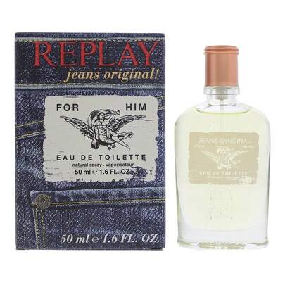  Replay Jeans Original! For Him EDT 50ml With Free Fragrance Gift